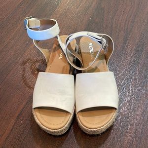 White platform sandals